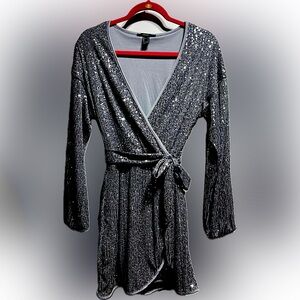 Forever 21 EUC full-sequin wrap dress
